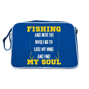 Fishing And Into The River I Go To Lose My Mind - Sac Retro - bleu/blanc - Dos