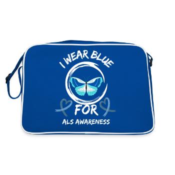 Sensibilisation à la SLA Ruban bleu de la maladie de Lou Gehrig - Sac Retro - bleu/blanc - Dos