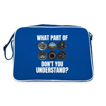 Funny Pilot Art Men Women Aviation Airline Pilot - Retro Bag - blue/white - Back