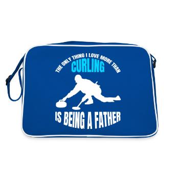 Pierre de curling Père Curl Papa Curler Pierre de curling - Sac Retro - bleu/blanc - Dos