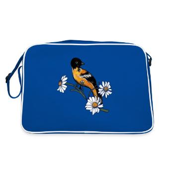 Baltimore oriole - Retro Bag - blue/white - Back