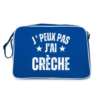 je peux pas j'ai crèche cadeau citation humour - Sac Retro - bleu/blanc - Dos