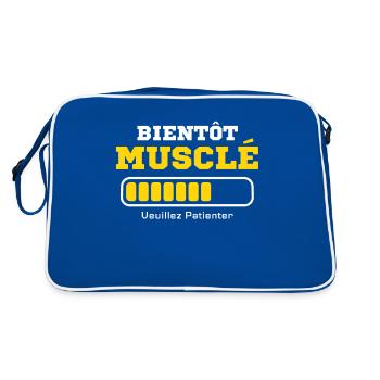 Bientôt musclé veuillez patienter - Sac Retro - bleu/blanc - Dos