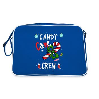 Mignon Drôle Candy Cane Crew Drôle de bonbons de Noël - Sac Retro - bleu/blanc - Dos