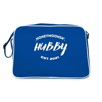 Lune de miel Fiancés Couple Assorti Tenues Mari - Sac Retro - bleu/blanc - Dos