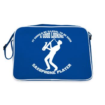Saxophone Saxophoniste Instrument Saxophone Musique - Sac Retro - bleu/blanc - Dos