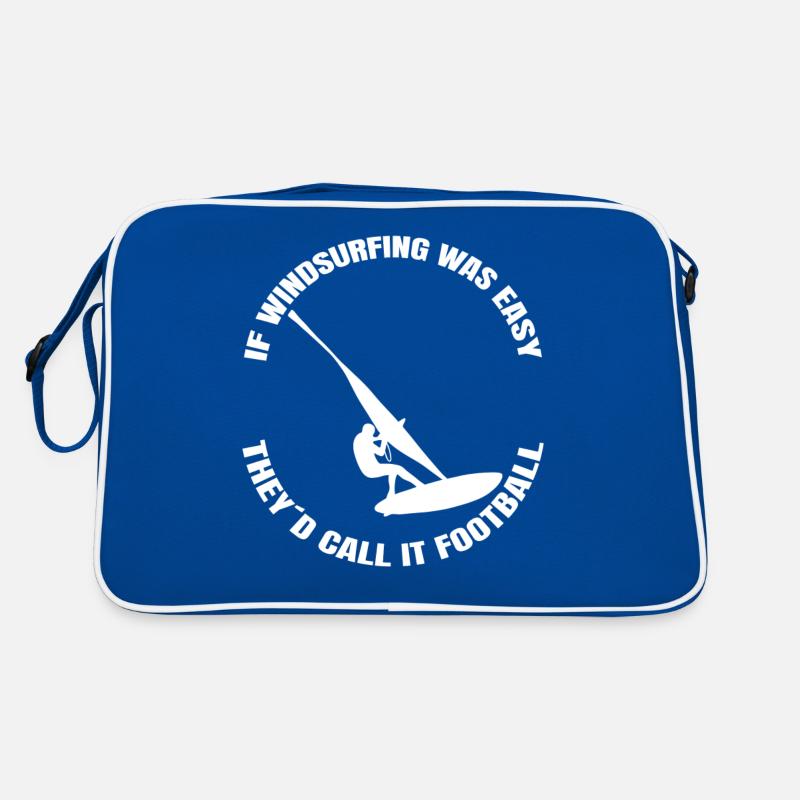 Windsurfer Surf Kitesurfer Windsurfing Cadeau - Sac Retro - bleu/blanc