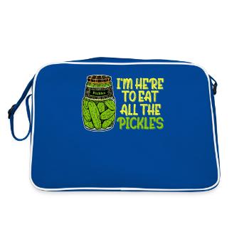 Je suis ici pour manger tous les cornichons drôle d’amoureux des cornichons - Sac Retro - bleu/blanc - Dos