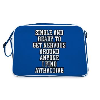 Single and ready to get nervous - Retro Bag - blue/white - Back