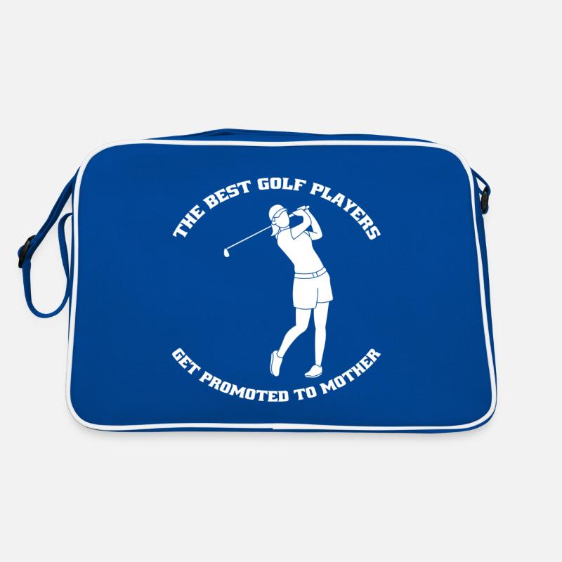 Golf Mom Golfspielerin Golfschläger Mama Golfball - Retro Tasche - Blau/Weiß