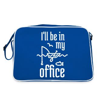 I'll Be In My Office Fishing - Retro Bag - blue/white - Back