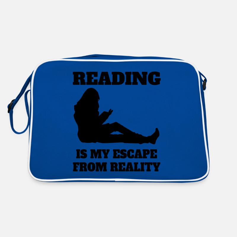 Reading Book Lovers Books Gift Book Reader - Retro Bag - blue/white