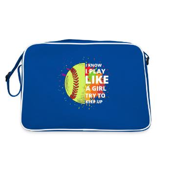 Softball sports Mignon Trendy Softball joueur Sport - Sac Retro - bleu/blanc - Dos