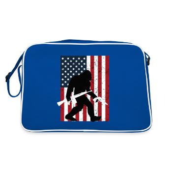 Bigfoot 2nd Amendment Right to Bear Arms Gift - Retro Bag - blue/white - Back