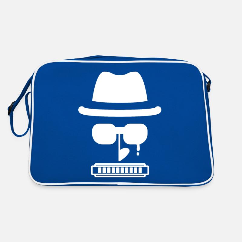 White Bluesman for harmonica player Retro Bag
