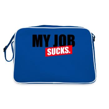 My job sucks - Retro Tasche - Blau/Weiß - Hinten