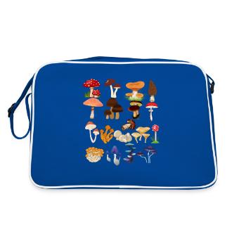 Champignon Mycologie Champignons Butinant Champignon - Sac Retro - bleu/blanc - Dos