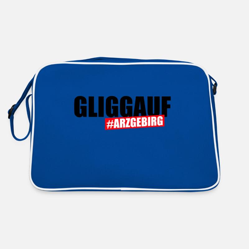 Glück auf Erzgebirge - Retro Tasche - Blau/Weiß