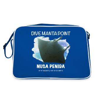 Gift Idea Dive Manta Point Nusa Penida - Retro Bag - blue/white - Back