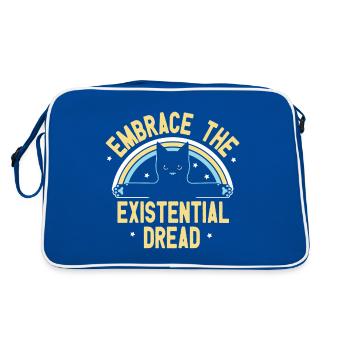 Embrace the Existential Dread Cat - love cats - Retro Bag - blue/white - Back