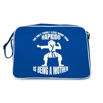 Hapkido Mutter Judo Aikido Karate Mama Kampfsport - Retro Tasche - Blau/Weiß - Hinten