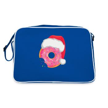 Drôle d’amoureux des beignets Chapeau de Noël Pyjama de Noël - Sac Retro - bleu/blanc - Dos
