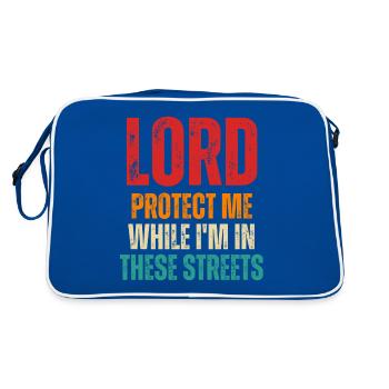 Retro Lord Protect Me While I'm In These Streets - Retro Bag - blue/white - Back