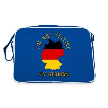 Ich schreie nicht, ich bin Deutsch-Deutsch-Deutsche - Retro Tasche - Blau/Weiß - Hinten