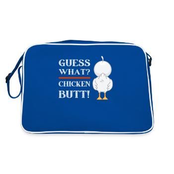 Cute Funny Humor Guess What? Chicken Butt! Funny - Retro Bag - blue/white - Back