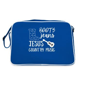 Cute Boots Jeans Jesus & Country Music Cute Funny - Sac Retro - bleu/blanc - Dos