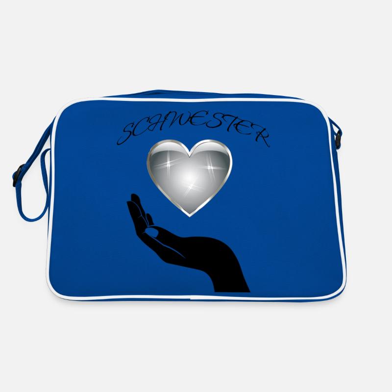 SCHWESTER - Retro Tasche - Blau/Weiß