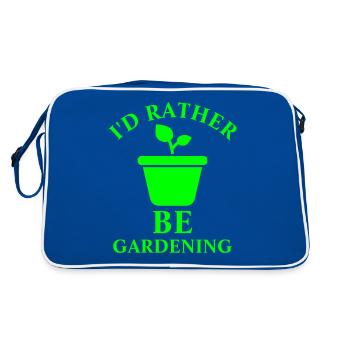 I'd Rather Be Gardening - Retro Bag - blue/white - Back