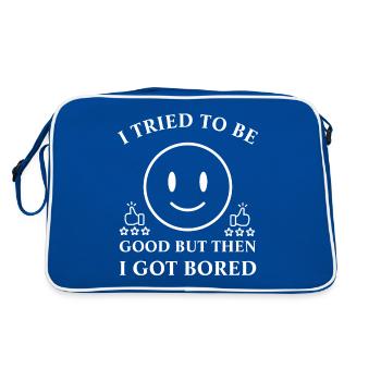 I Tried To Be Good - Retro Bag - blue/white - Back