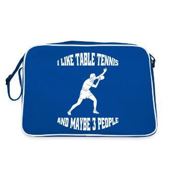 Table tennis player Table tennis Table tennis bat - Retro Bag - blue/white - Back