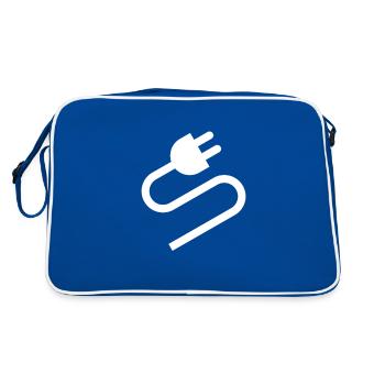 Couple Plug Socket Matching Costume Funny - Retro Bag - blue/white - Back