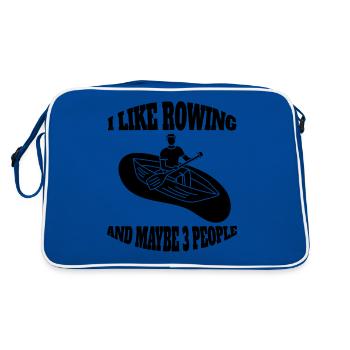 Rower funny saying rowing club rowing rower - Retro Bag - blue/white - Back