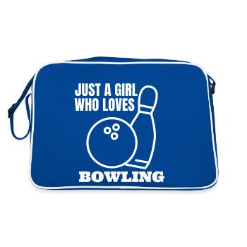 Bowling Cone Gift Bowling Ball Bowling Bowler - Retro Bag - blue/white - Back