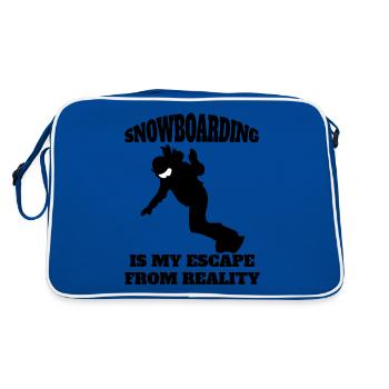 Sports d’hiver slogan snowboard snowboarders - Sac Retro - bleu/blanc - Dos