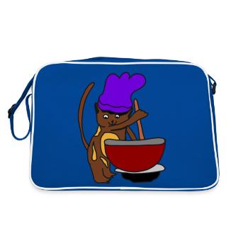 Cat Making Biscuits Meme Cat Making Biscuits - Retro Bag - blue/white - Back
