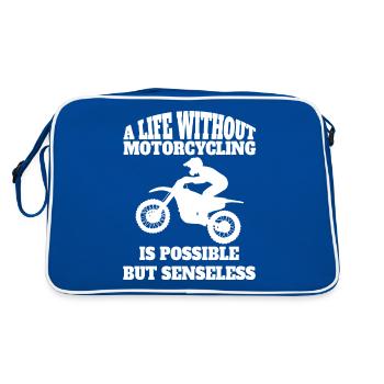 Moto Motocycliste Motocross Cadeau Cyclomoteur - Sac Retro - bleu/blanc - Dos