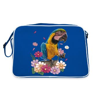 The blue and yellow macaw - Retro Bag - blue/white - Back