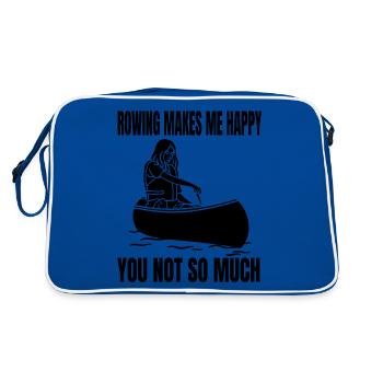 Rower Rowing funny rower saying rowing club - Retro Bag - blue/white - Back