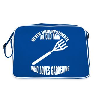 Gardener Orchard Garden Gift Hobby Gardener - Retro Bag - blue/white - Back