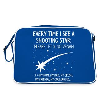 Every Time I See A Shooting Star - Retro Tasche - Blau/Weiß - Hinten