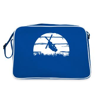 Tour de skieur - montagne - sports d’hiver - saut d’obstacles - Sac Retro - bleu/blanc - Dos