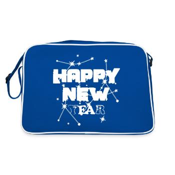 Nouvel An - Texte - Sac Retro - bleu/blanc - Dos
