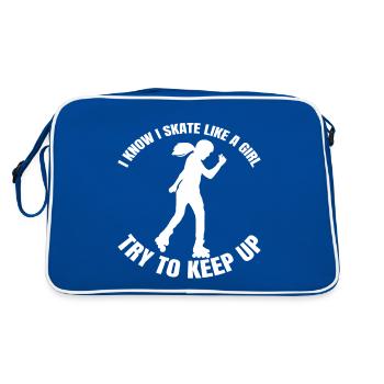 Roller Skating Inliner Skater Gift Inline Skating - Sac Retro - bleu/blanc - Dos