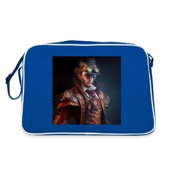 Steampunk Sci-Fi character - Retro Tasche - Blau/Weiß - Hinten