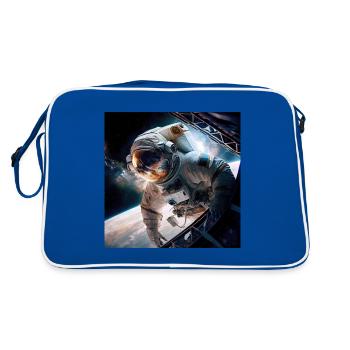 Astronaut Cosmonaut Sci-Fi character - Retro Tasche - Blau/Weiß - Hinten