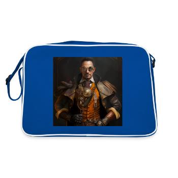 Steampunk Sci-Fi character - Retro Tasche - Blau/Weiß - Hinten